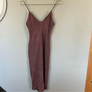 Topshop • Bronze Sleeveless Slip Midi Dress